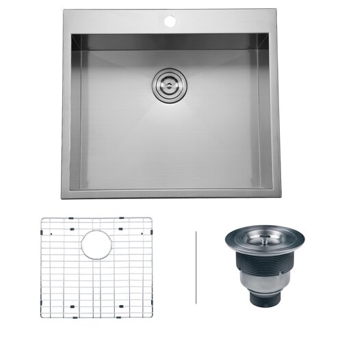 Ruvati Tirana 25 x 22 Overmount 16 Gauge Single Bowl Kitchen Sink