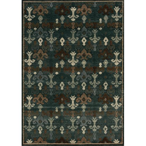 Cozumel Fleur de lis Blue Area Rug