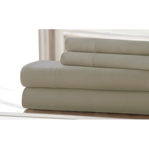 Amrapur Overseas Inc. 4 Piece 220 Thread Count Bamboo Rich Sheet Set