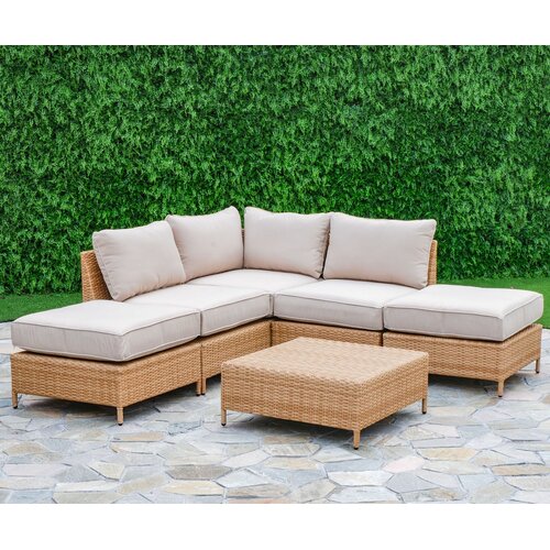 Golden Bay 6 Piece Arrow Deep Seating Group with Cushions