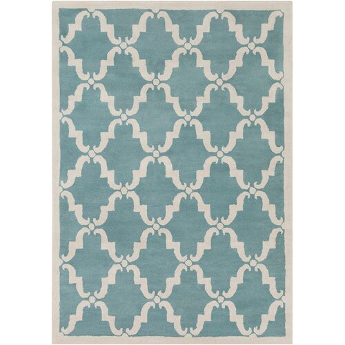 Chandra Rugs Davin Moroccan Pattern Blue Area Rug