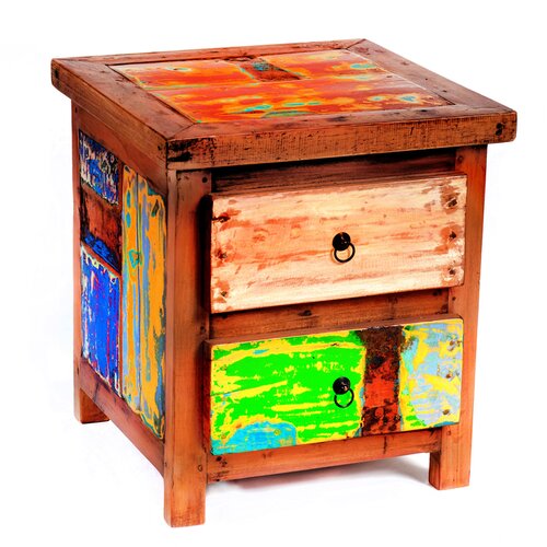 Go Fish Reclaimed Wood Side Table by EcoChic Lifestyles