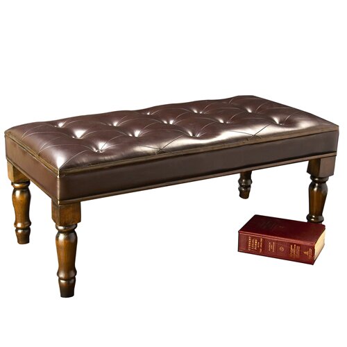 Faux Leather Bedroom Bench by Howard Elliott