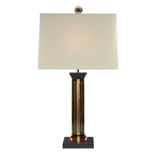 Fluted 27.25 H Table Lamp with Rectangular Shade by Bungalow Belt