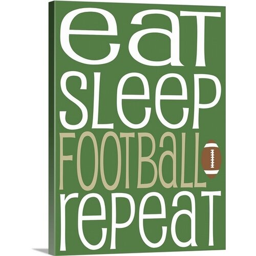 Great Big Canvas Eat Sleep Repeat Football by Kate Lillyson Textual