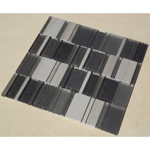  Mulia  Tile Loft Random Sized Marble  and Glass Mosaic Tile 