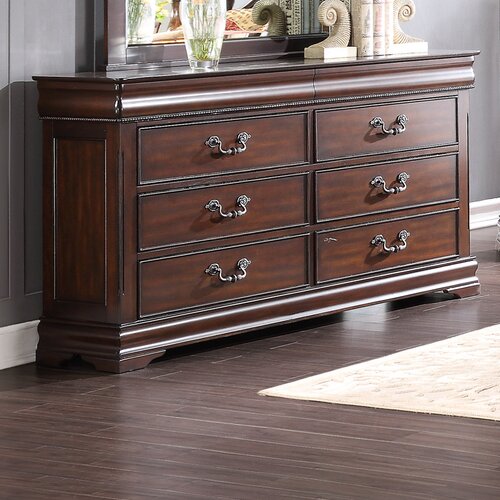 Mont Belvieu 6 Drawer Dresser with Mirror by Homelegance