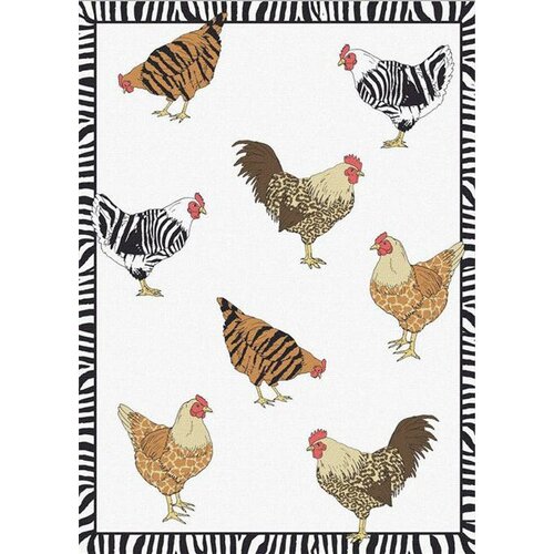 Mierco Rooster Border Print Tea Towel