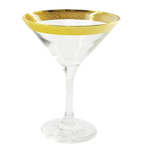 Three Star Im/Ex Inc. 9 Oz. Martini Glass with Gold Rim