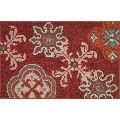 Crimson Stamps Rug by Homefires