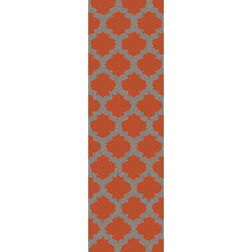 Cosmopolitan Poppy/Gray Geometric Area Rug