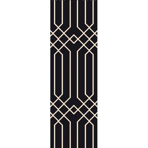 Skyline Black Geometric Area Rug