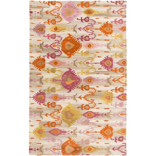 Surroundings Light Gray/Burnt Orange Suzani Area Rug by Surya