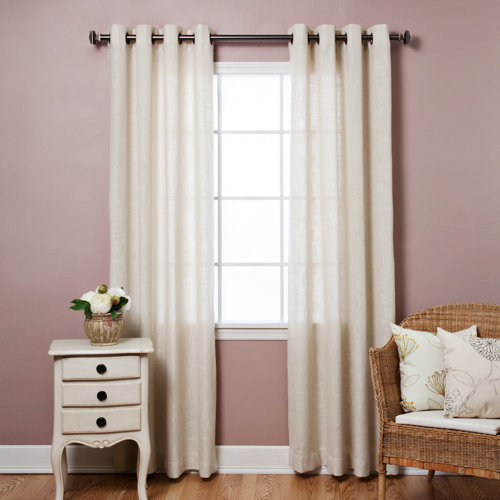 Faux Linen Grommet Top Curtain Panels Wayfair
