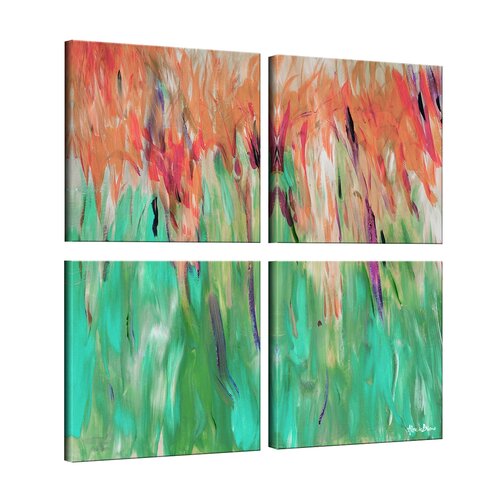 Abstract Landsape by Alexis Bueno 4 Piece Painting Print on Wrapped