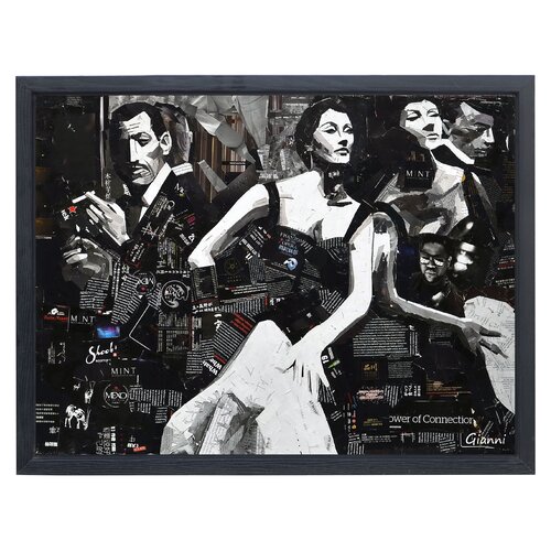 Empire Art Direct Le Cabaret Original Handmade Paper Collage Signed