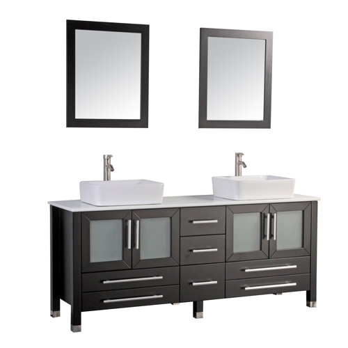 MTDVanities Malta 71" Double Bathroom Vanity Set with Mirror & Reviews