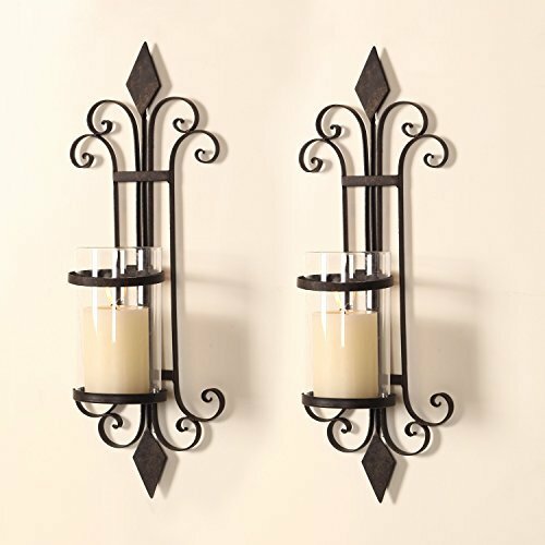 AdecoTrading Iron Wall Sconce Candle Holder