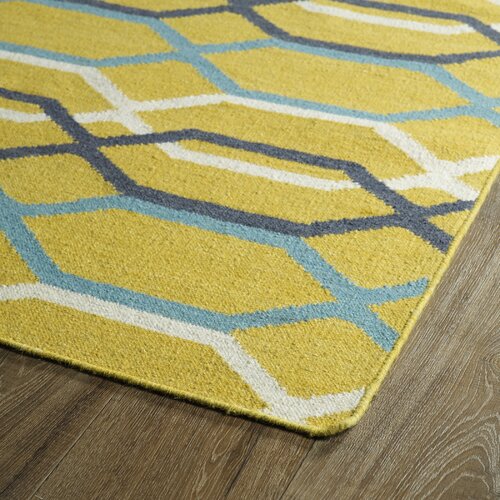 Glam Yellow Geometric Area Rug