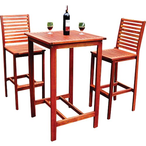 Dartmoor 3 Piece Bar Height Dining Set by Vifah