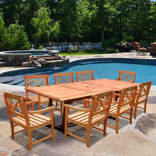 Vifah Patio 9 Piece Dining Set