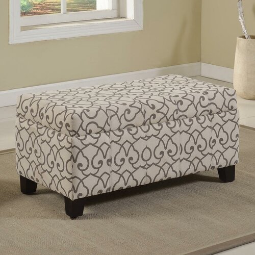 WorldWide HomeFurnishings Fabric Storage Ottoman