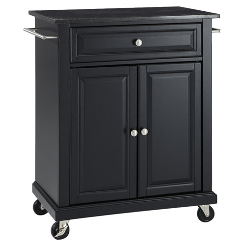 Alcott Hill Woodrow Kitchen Cart with Granite Top