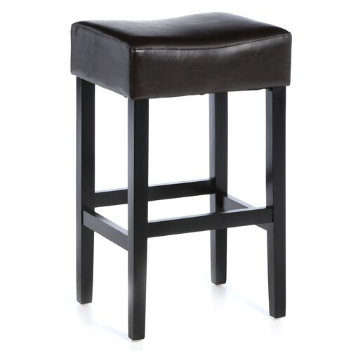 Charlton Home Estbury Backless 31 Leather Bar Stool