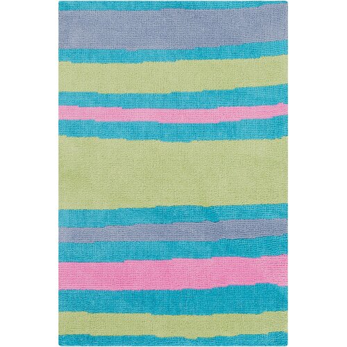 Lilly Green & Sky Blue Area Rug by Wade Logan