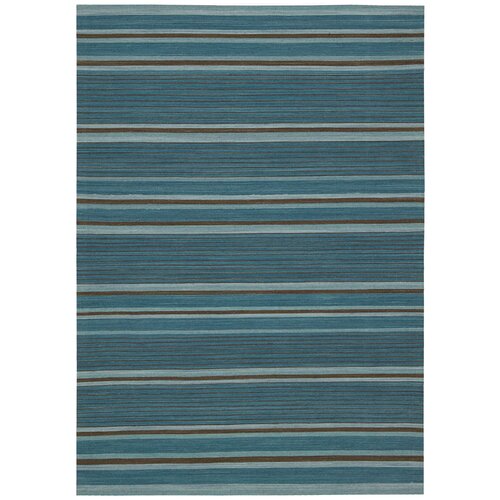 Griot Turquoise Striped Area Rug by Nourison