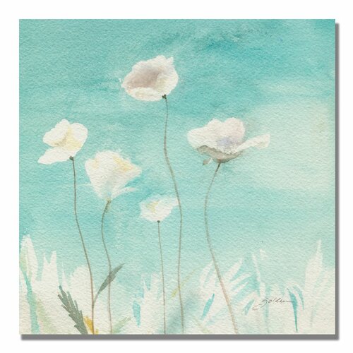 August Grove "White Poppies" by Sheila Golden Painting ...