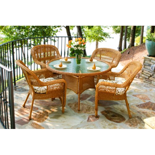 Beachcrest Home Tiverton 5 Piece Dining Set with Cushions