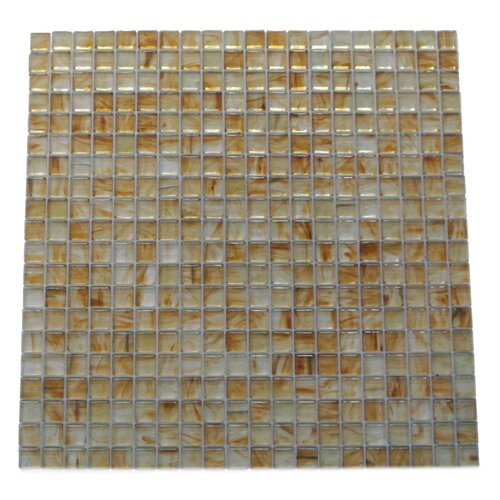 Amber 0.63 x 0.63 Glass Mosaic Tile in Brushed Gold