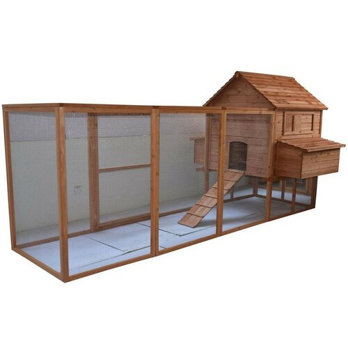 Pawhut Large Backyard Hen House Chicken Coop with Long Run &amp; Reviews 