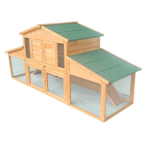 Pawhut Large Bunny Rabbit Hutch/Chicken Coop with Large Outdoor Run 