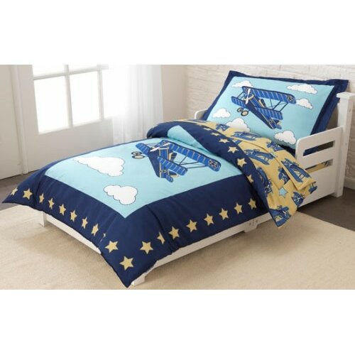 KidKraft Airplane 4 Piece Toddler Bedding Set