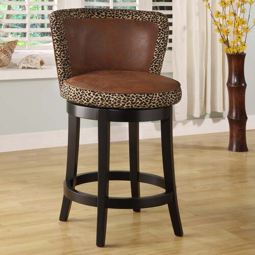 Armen Living Lisbon 26 Swivel Bar Stool with Cushion