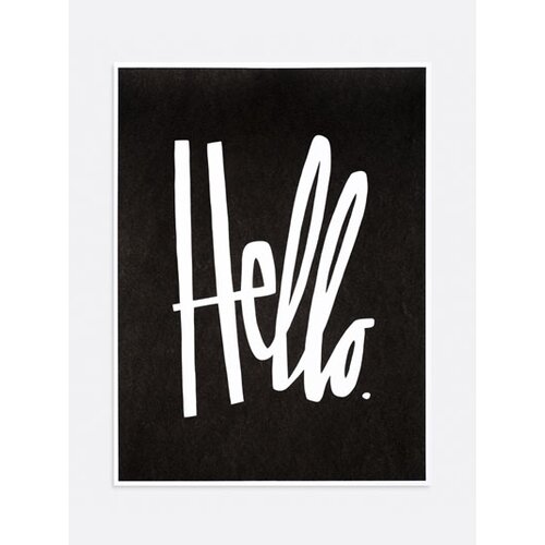 Hello Silkscreen Graphic Art in Black by Easy, Tiger