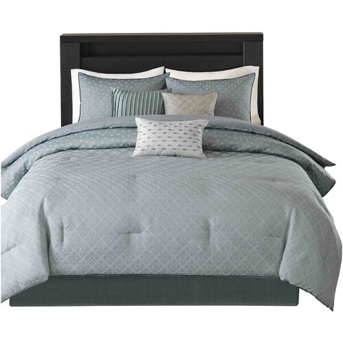 madison park biloxi 7 piece comforter set silve