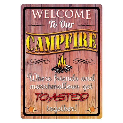 Welcome To Our Campfire Tin Sign Wall Decor By Rivers Edge On