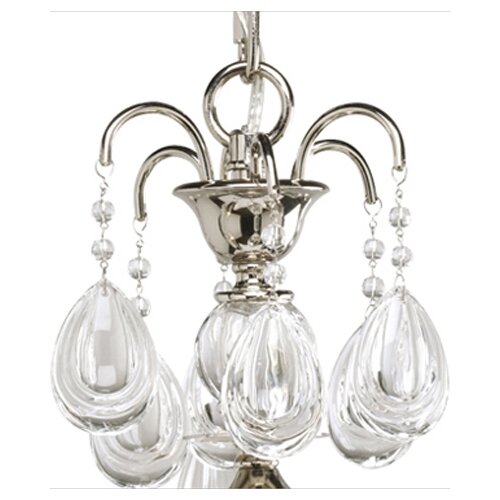 Progress Lighting Thomasville Noir Chandelier in Polished Nickel