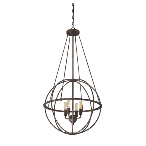 Elgin 4 Light Global Pendant by Savoy House