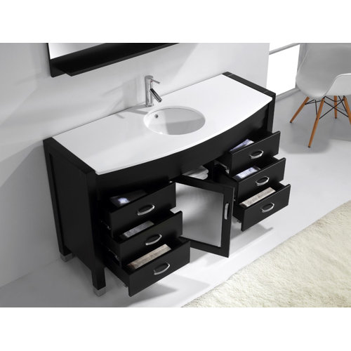 Ava 55quot; Single Bathroom Vanity Set with Mirror  Wayfair