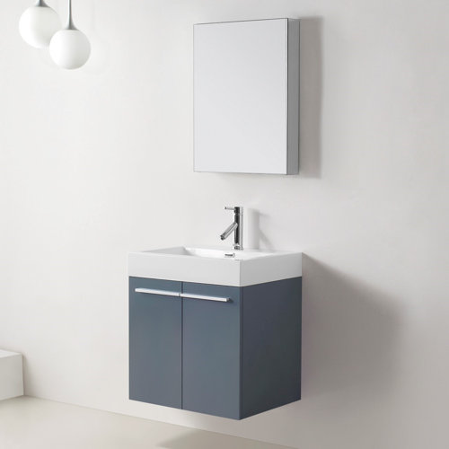 Virtu Midori 24" Single Bathroom Vanity Set with Mirror & Reviews Wayfair