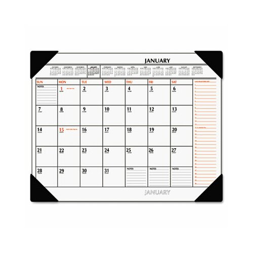 Two Color Monthly Desk Pad Calendar, 22 x 17, 2013 by AT A GLANCE