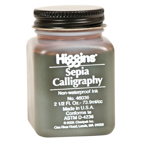 Non Waterproof Sepia Calligraphy Ink by Higgins