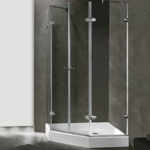 Vigo 43.13 W x 43.13 D x 78.75 H Pivot Door French Frameless Shower