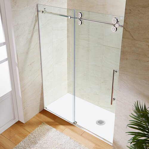 Elan 52 x 52 Frameless 0.375 Clear Glass/Stainless Steel Hardware