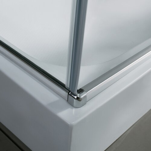 Vigo VIGO Pacifica 34.125 x 46 Frameless .375 in Clear Glass/Chrome