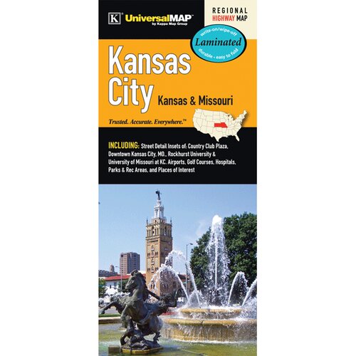 Kansas City Laminated Map by Universal Map